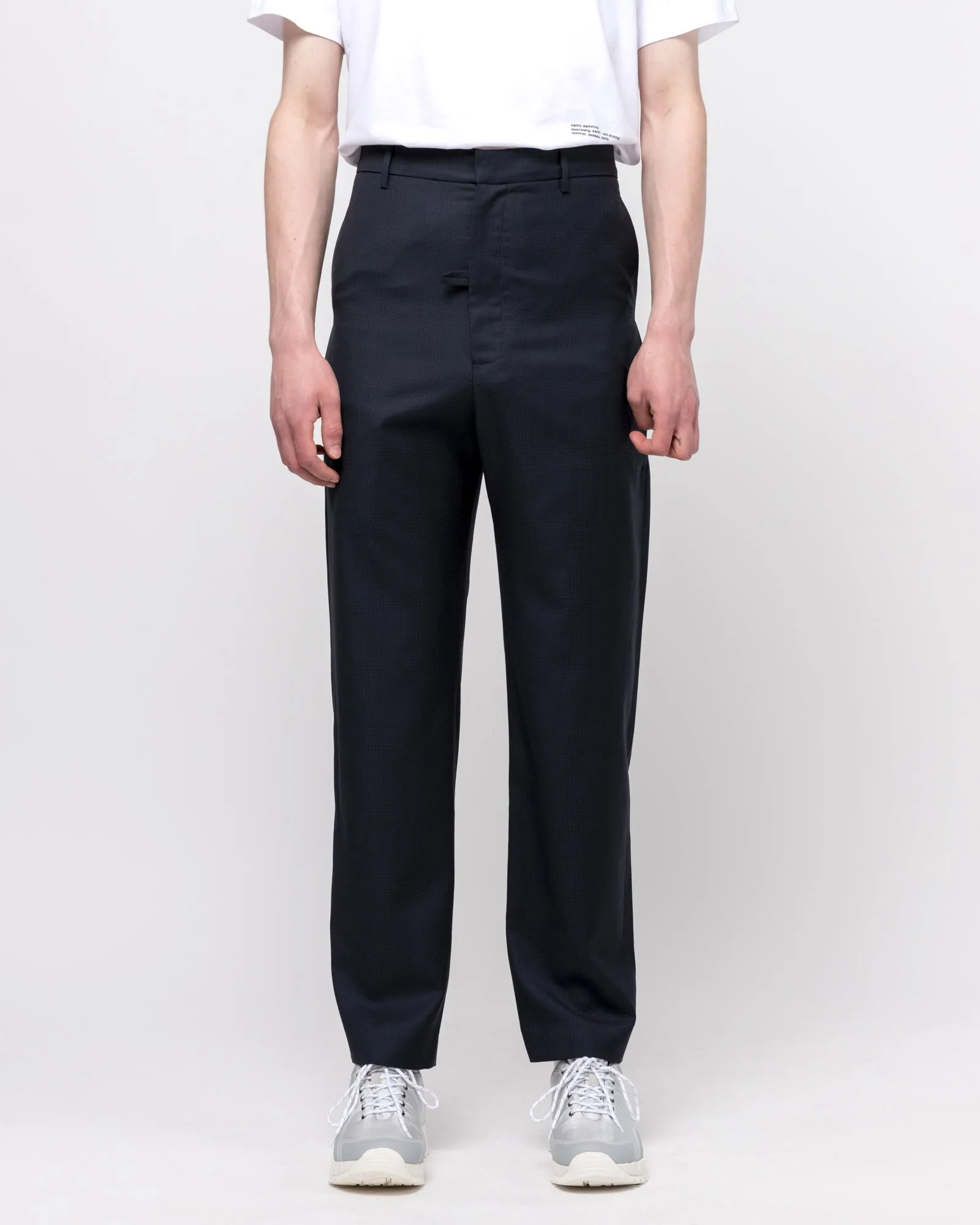 Double Pocket Tailored Trouser in Navy Check