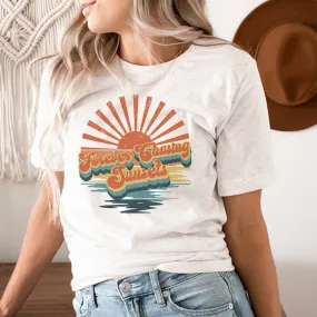 Forever Chasing Sunsets Summer Graphic T-Shirt - SU302