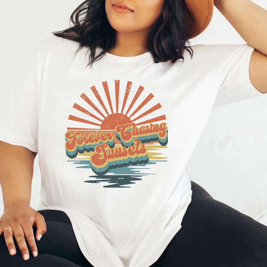 Forever Chasing Sunsets Summer Graphic T-Shirt - SU302