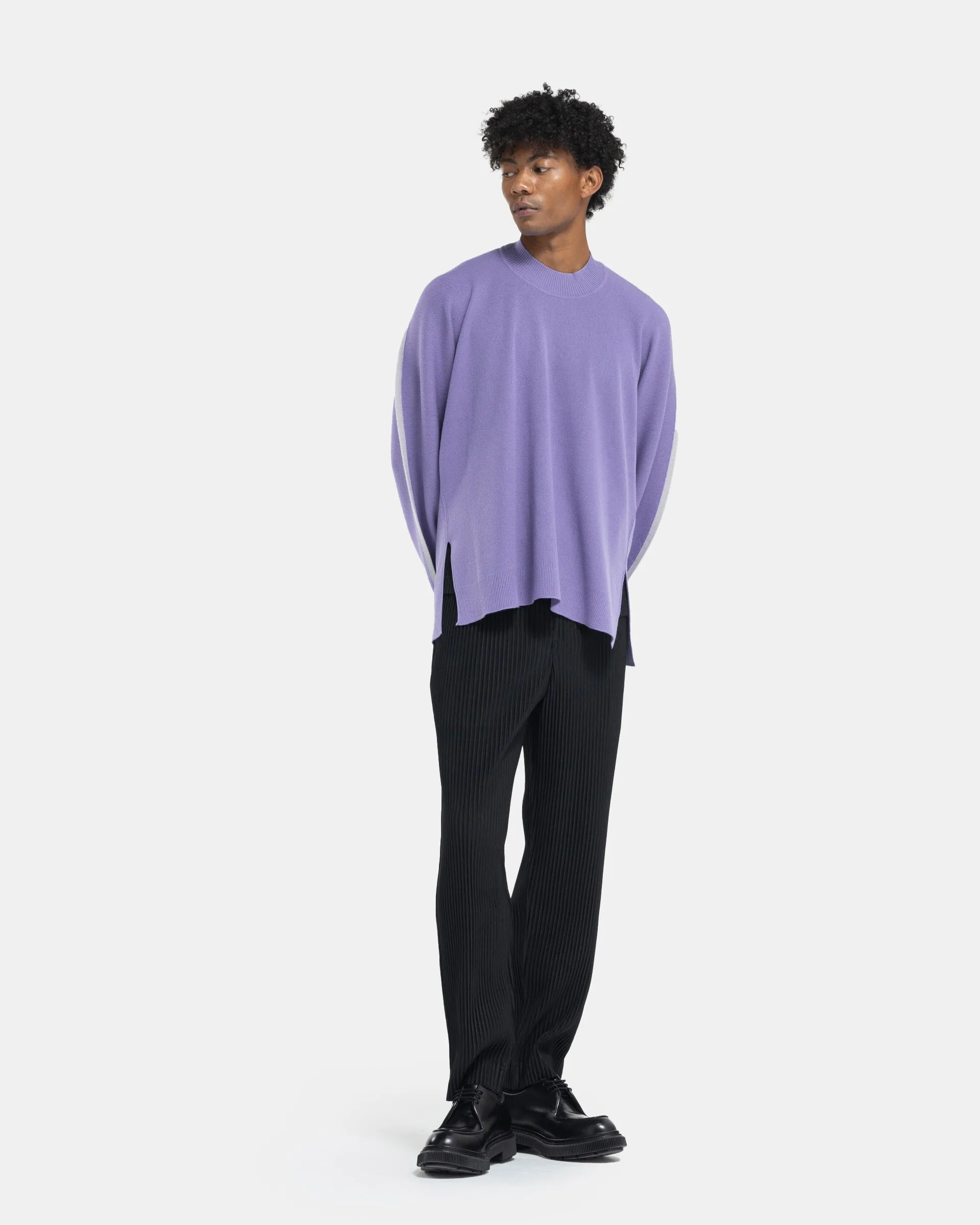 Framework Knit Mockneck in Purple