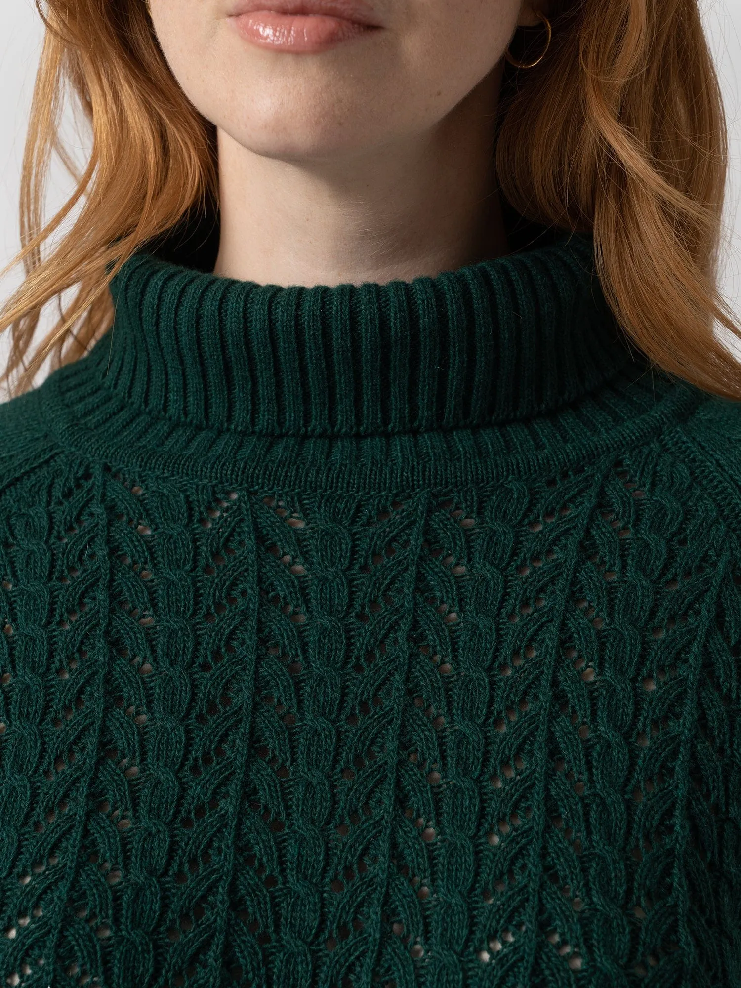 Glen Cable Knit Jumper - Green