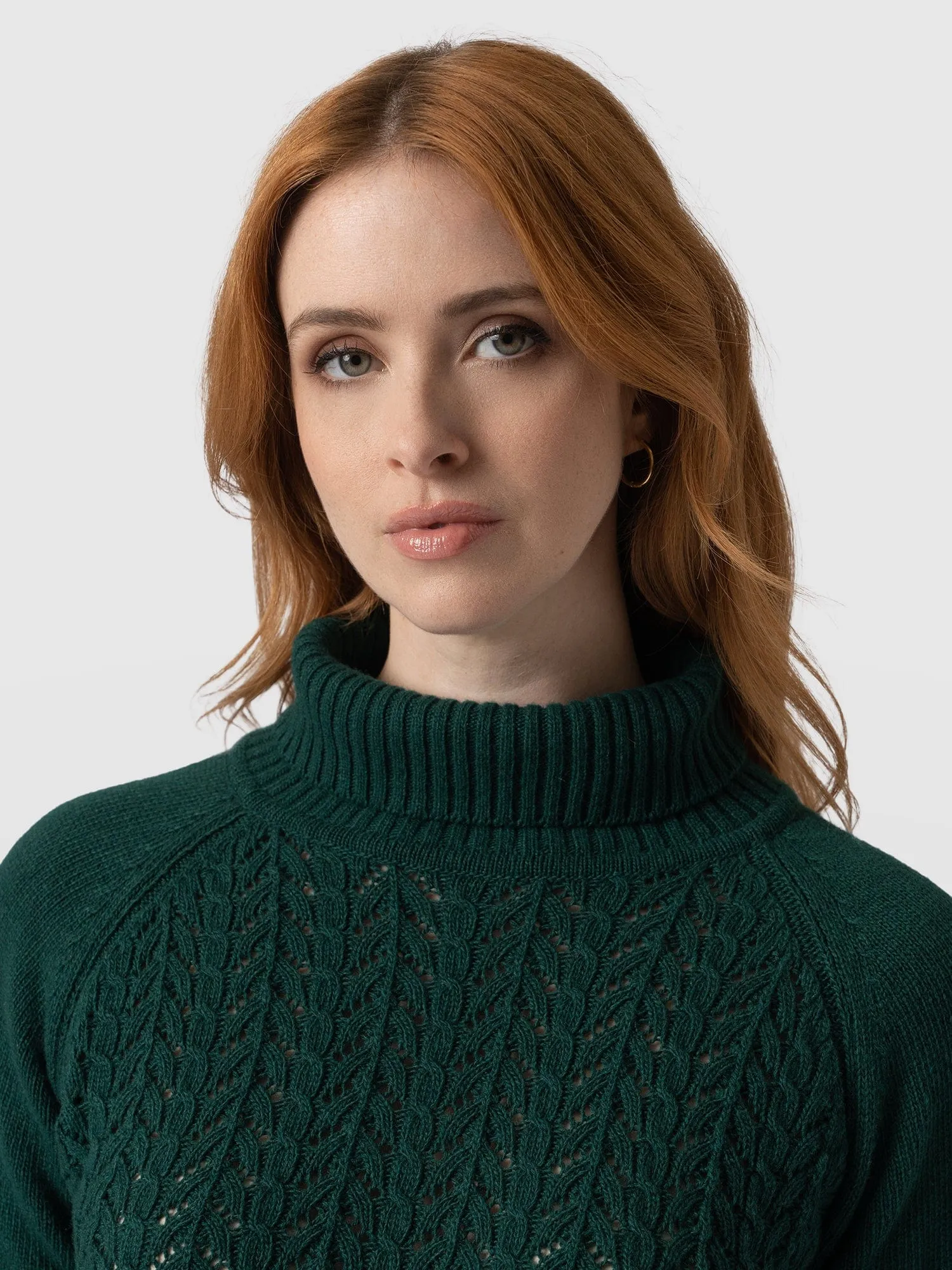 Glen Cable Knit Jumper - Green