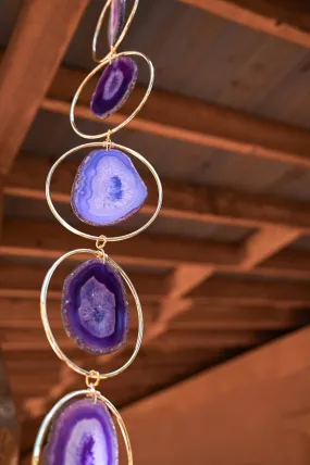 Goddess Energy Purple Agate Geode Hanging