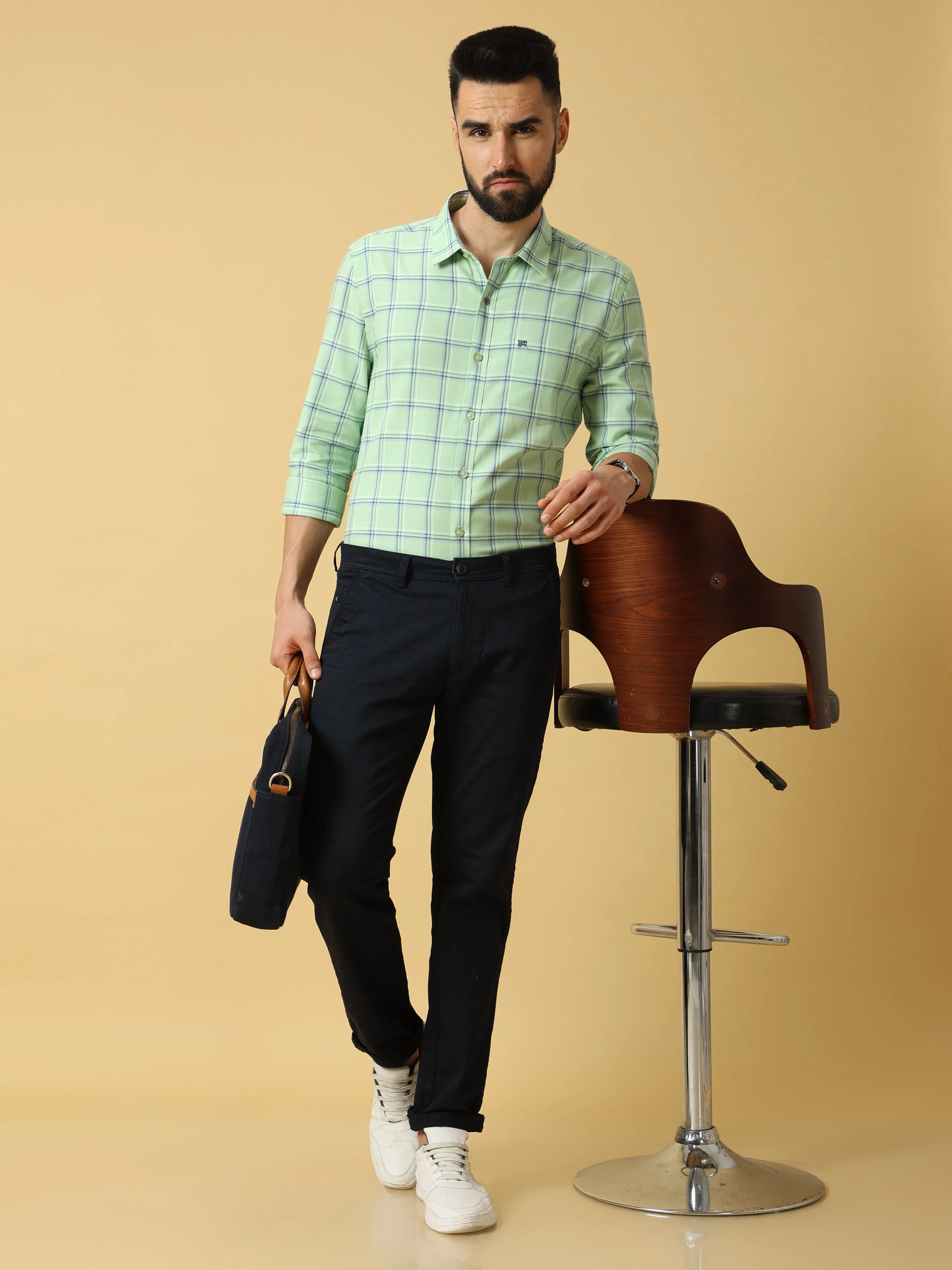 Green Navy /Grey Check Shirt