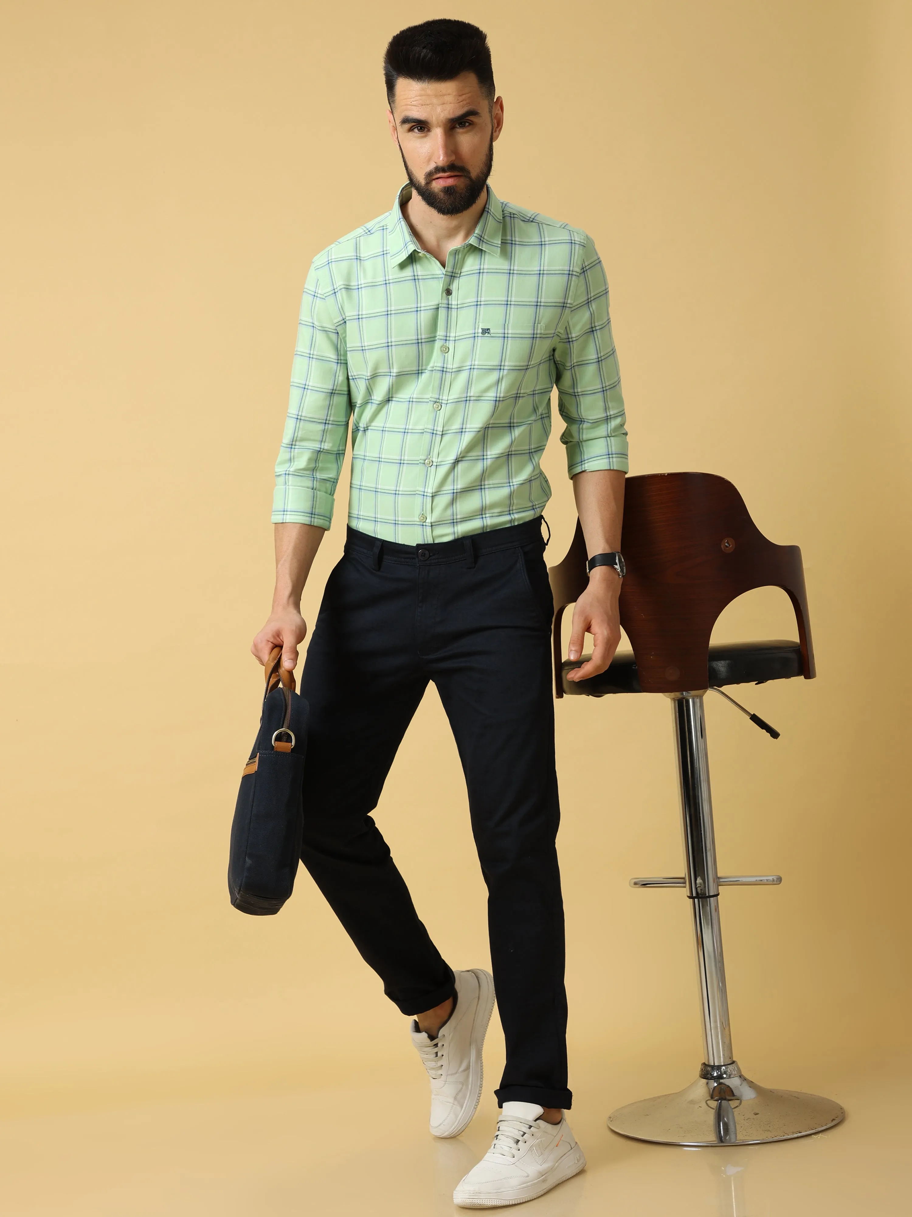 Green Navy /Grey Check Shirt