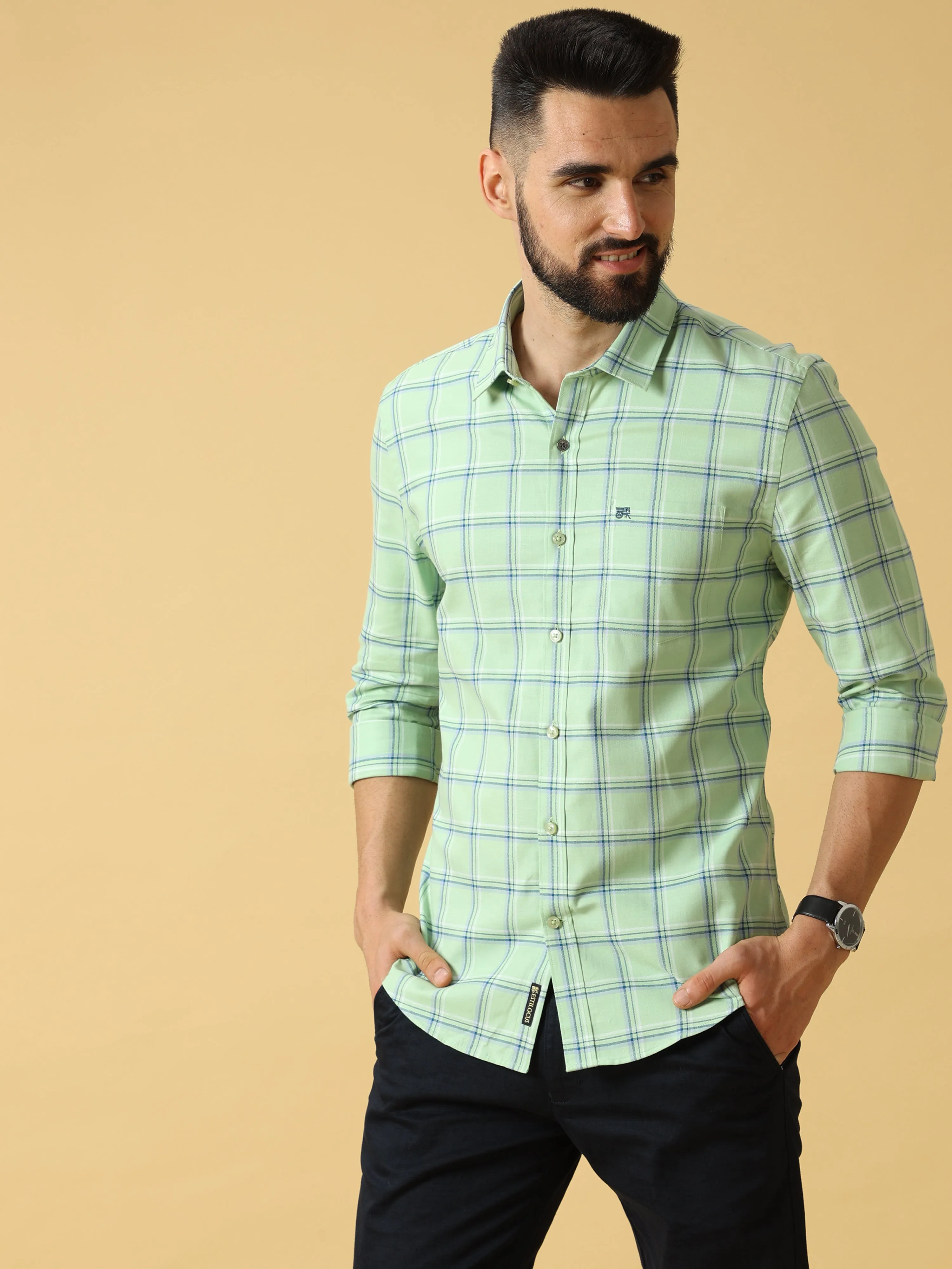 Green Navy /Grey Check Shirt