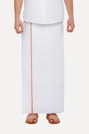 H2O-  Yellow Double Dhoti With Small Border For Men | Uathayam