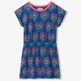 Hatley Rainbow Hearts Cinched Waist Dress