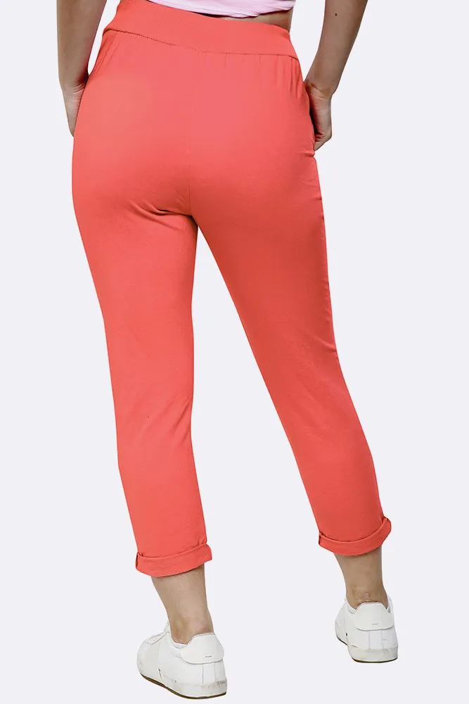 ITALIAN PLAIN POCKET TROUSERS