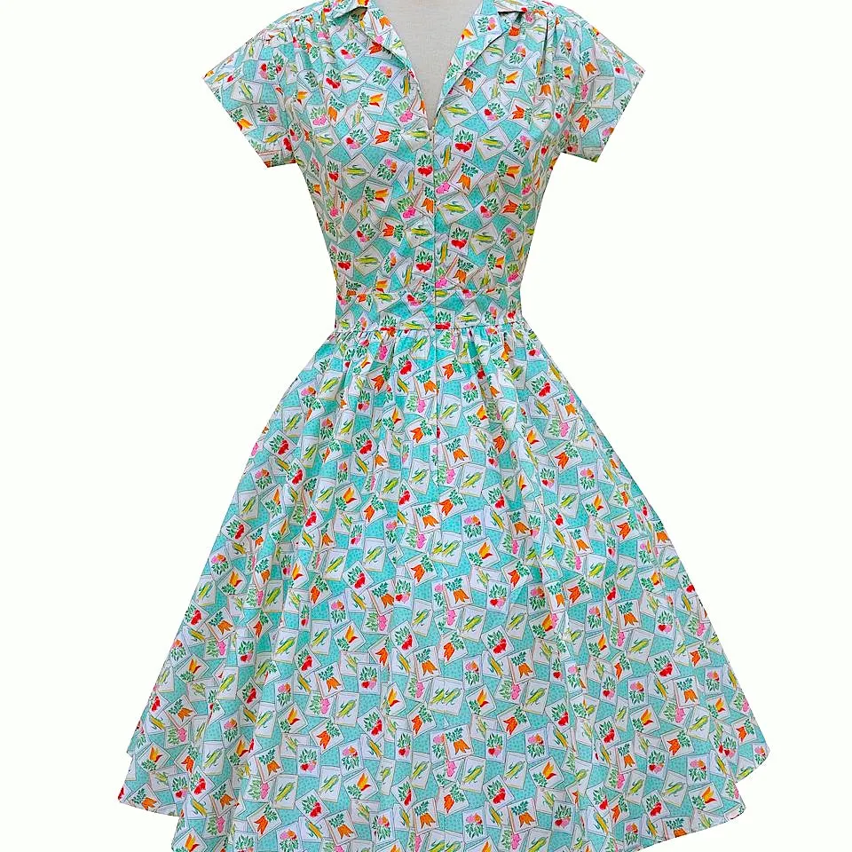 Joni Dress in Veggie Patch Print