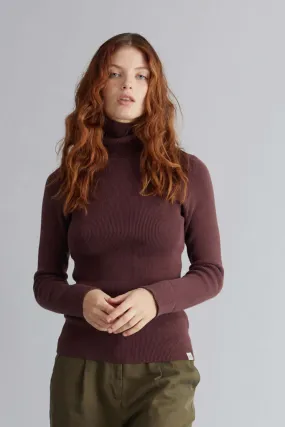 KEIKO - GOTS Superfine Organic Cotton Rollneck Chocolate