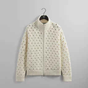 Kith Highland Crochet Knit Wyona Full Zip  - Sandrift