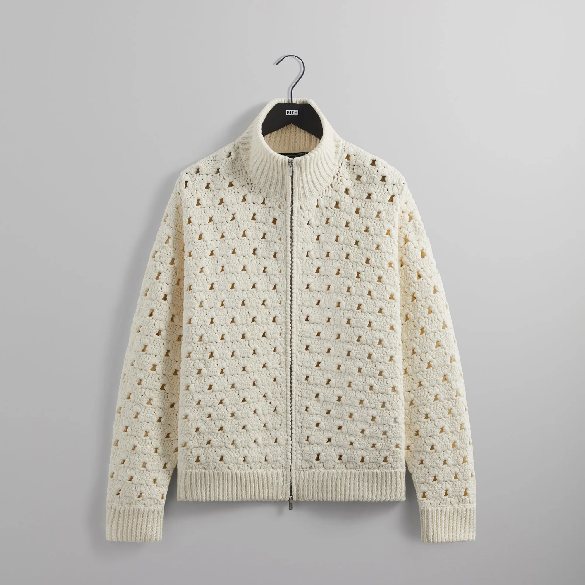 Kith Highland Crochet Knit Wyona Full Zip  - Sandrift