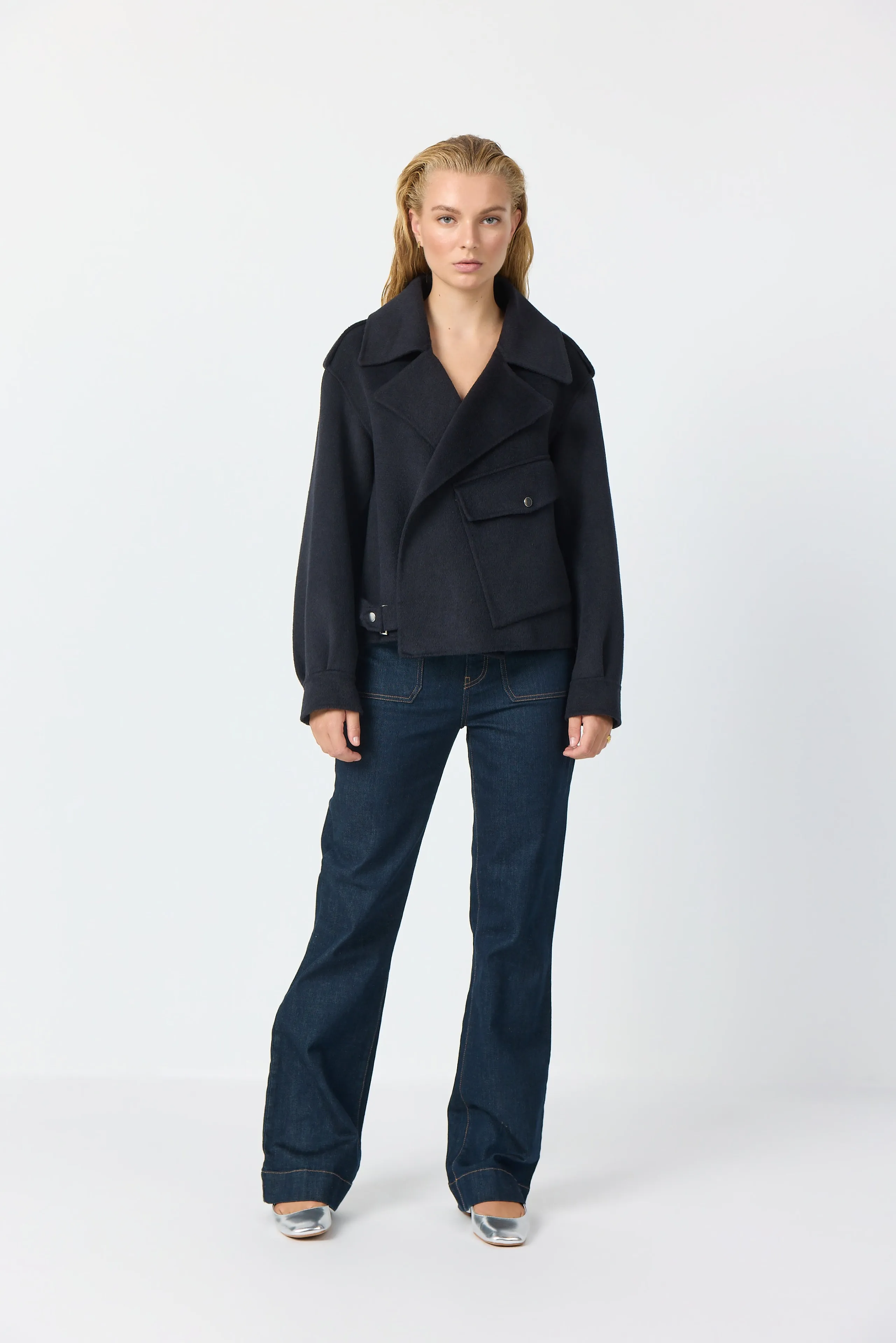 Leveté Room Owa Jacket-Dark Navy