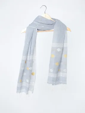 Light Grey Muslin Cotton Jamdani Stole