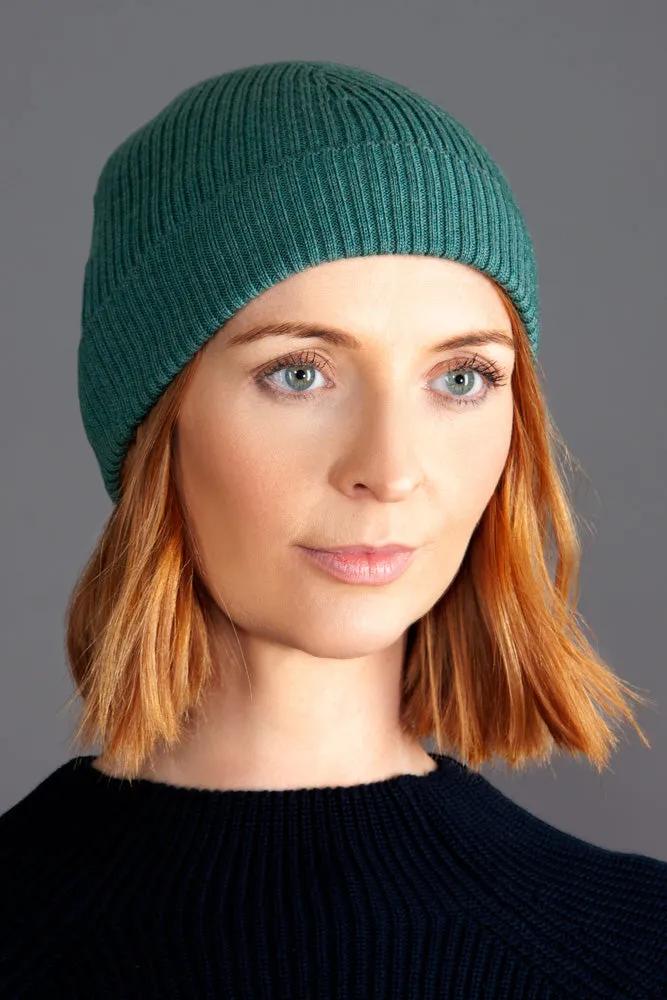 Lightweight Ribbed Extra Fine Merino Beanie Hat