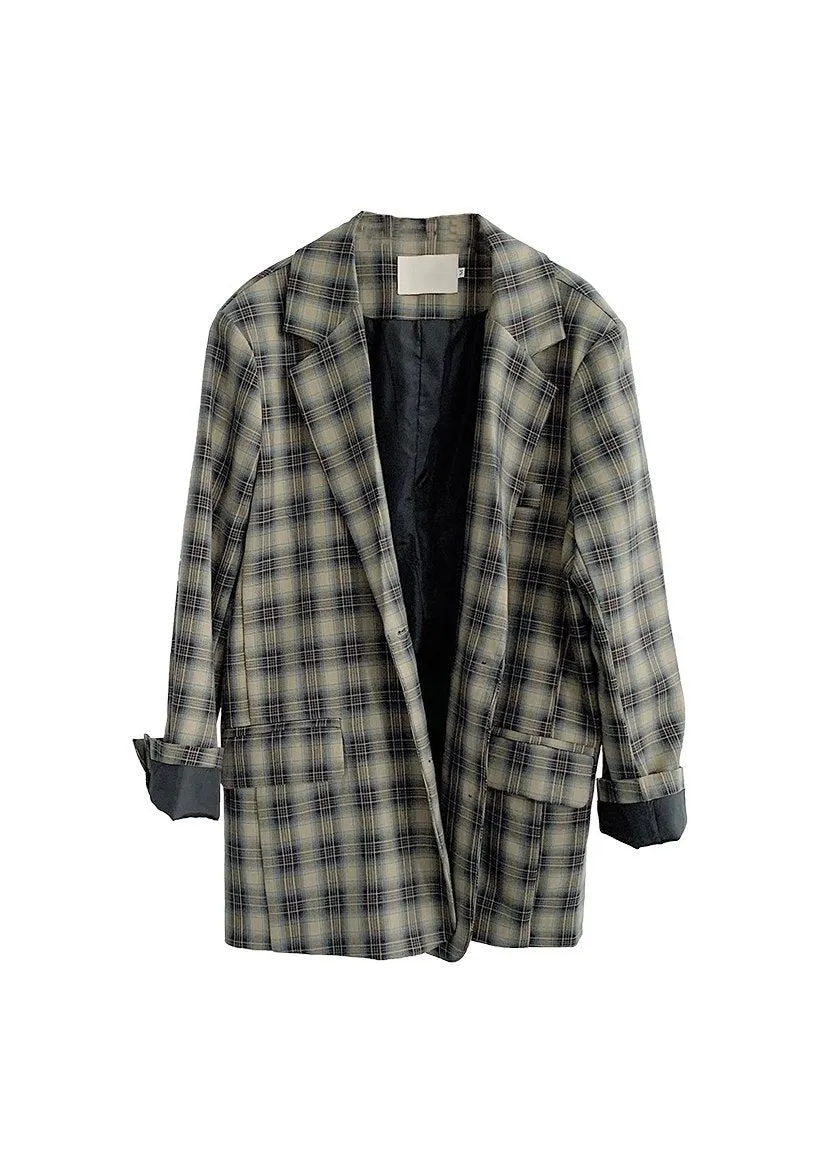 Like The 80s In The UK Checkered oversized blazer jacket