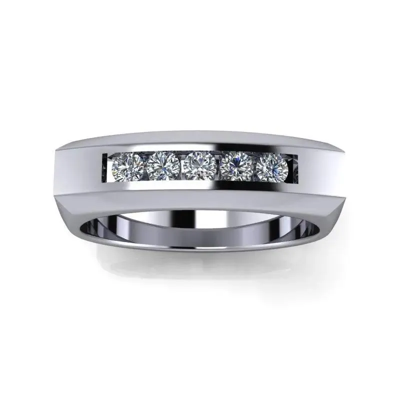 Men's Wedding Band, Channel Set .35 ctw