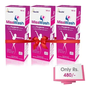 MissWash Expert Intimate Hygiene Wash - 100 ml (Pack of 3)