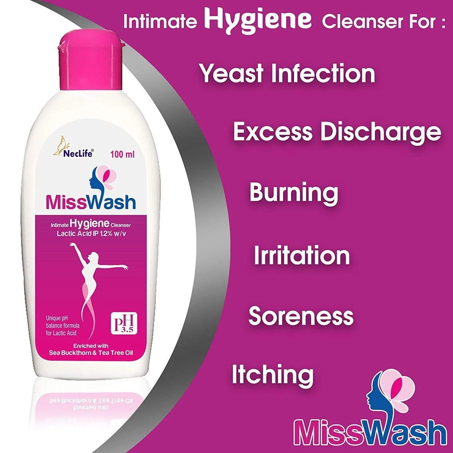 MissWash Expert Intimate Hygiene Wash - 100 ml (Pack of 3)