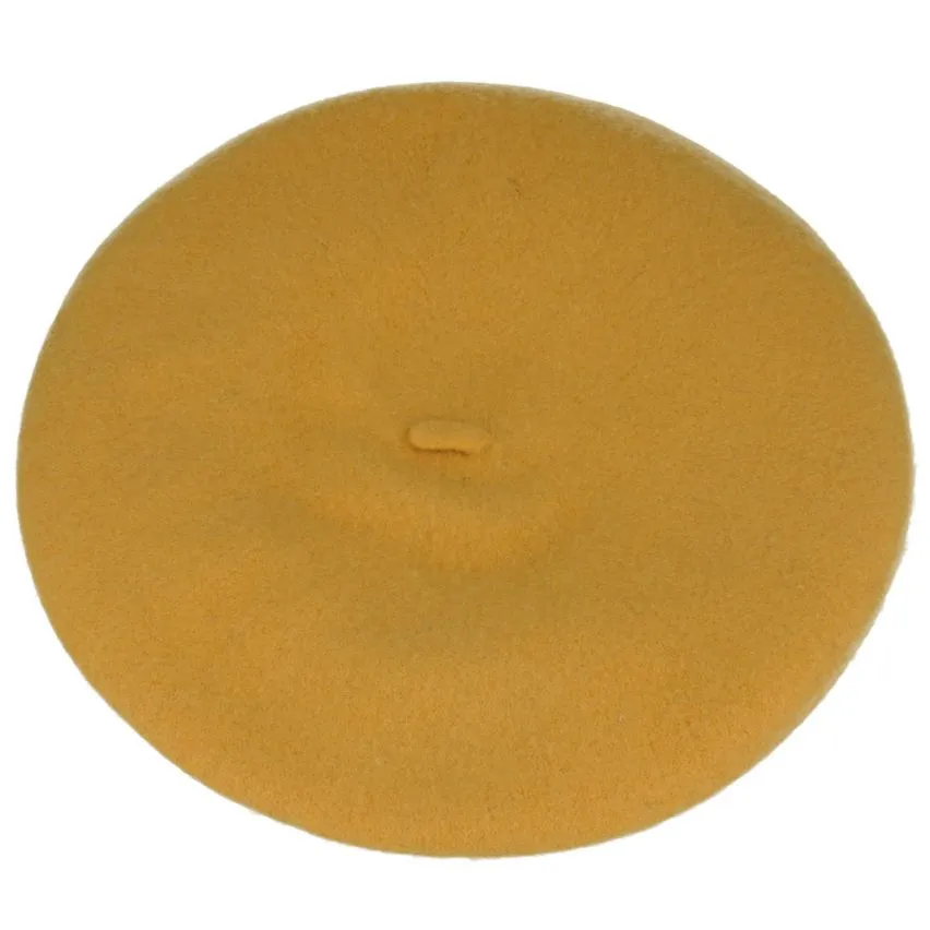 Mustard 100% Wool Beret