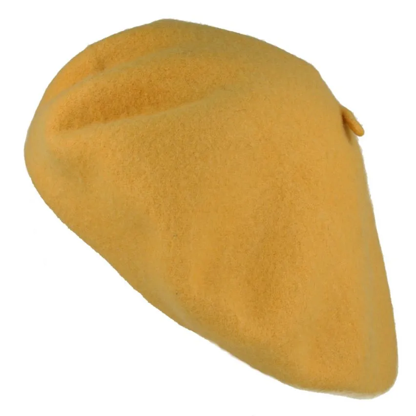 Mustard 100% Wool Beret