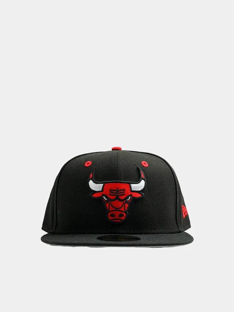 New Era 59FIFTY Chicago Bulls Logo Rear Script - Black / Red