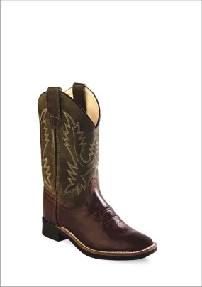 'Old West' Children's 9" Western Square Toe - Chocolate Barnwood (Sizes 8.5C-3Y)