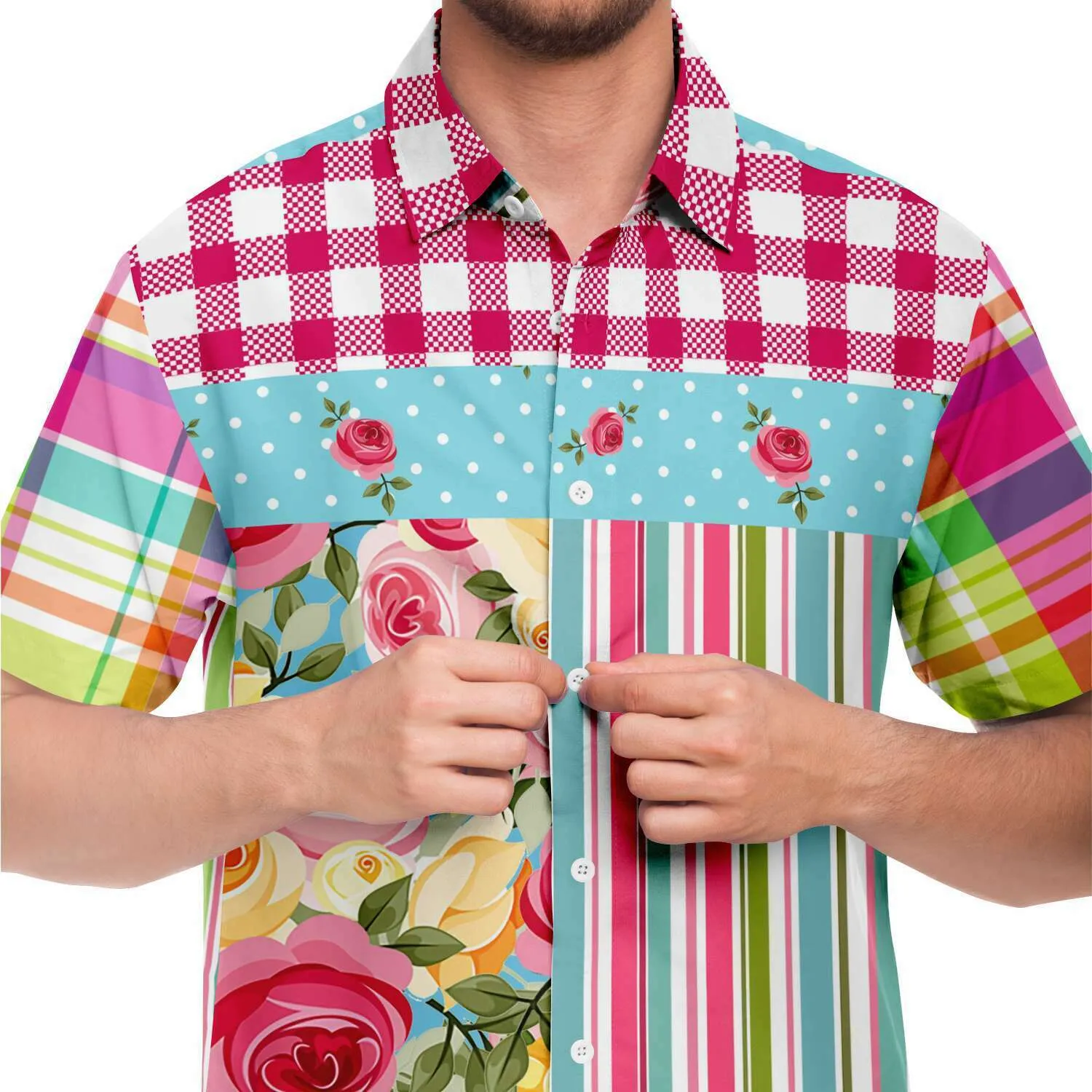 Parade of Roses Short Sleeve Button Down Shirt