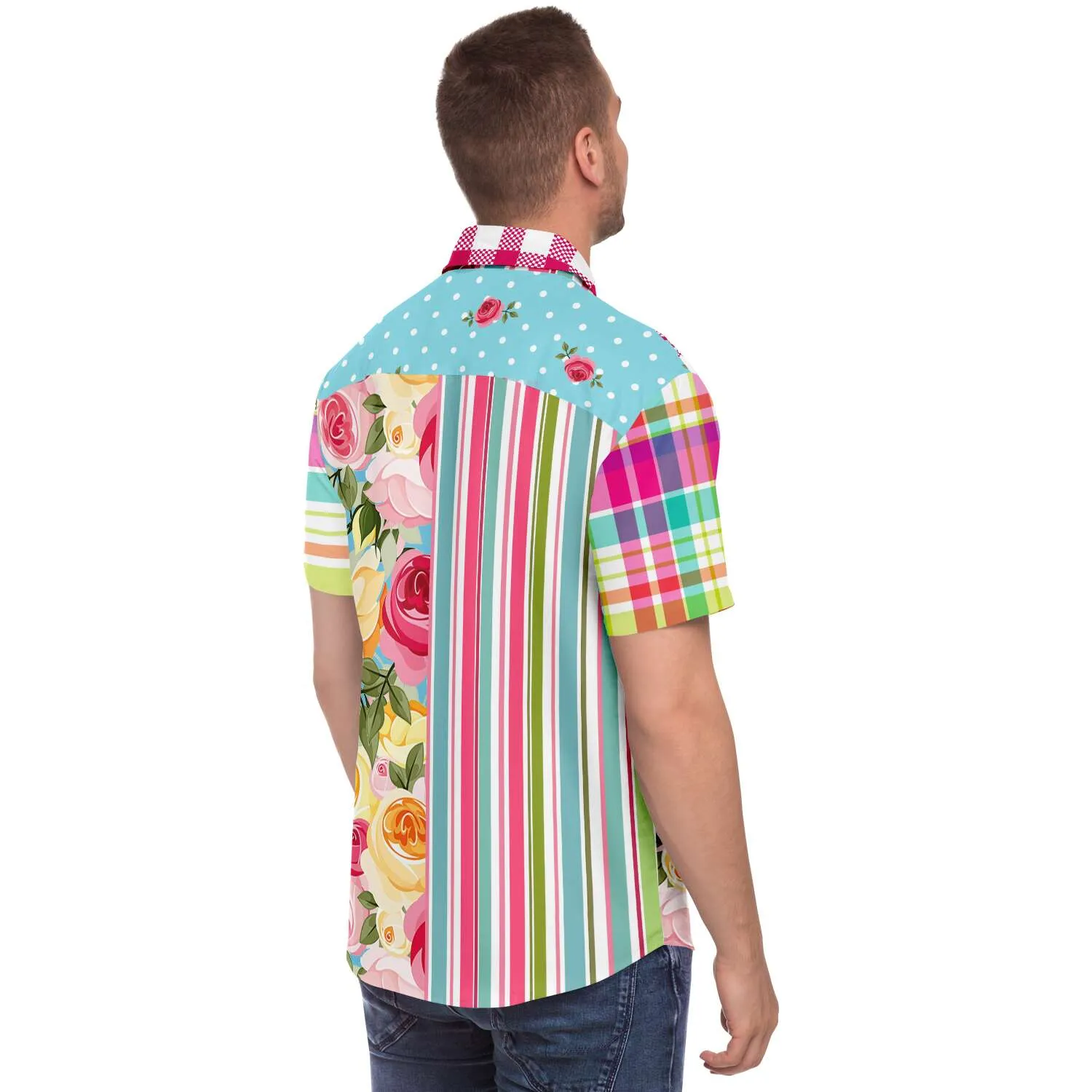 Parade of Roses Short Sleeve Button Down Shirt