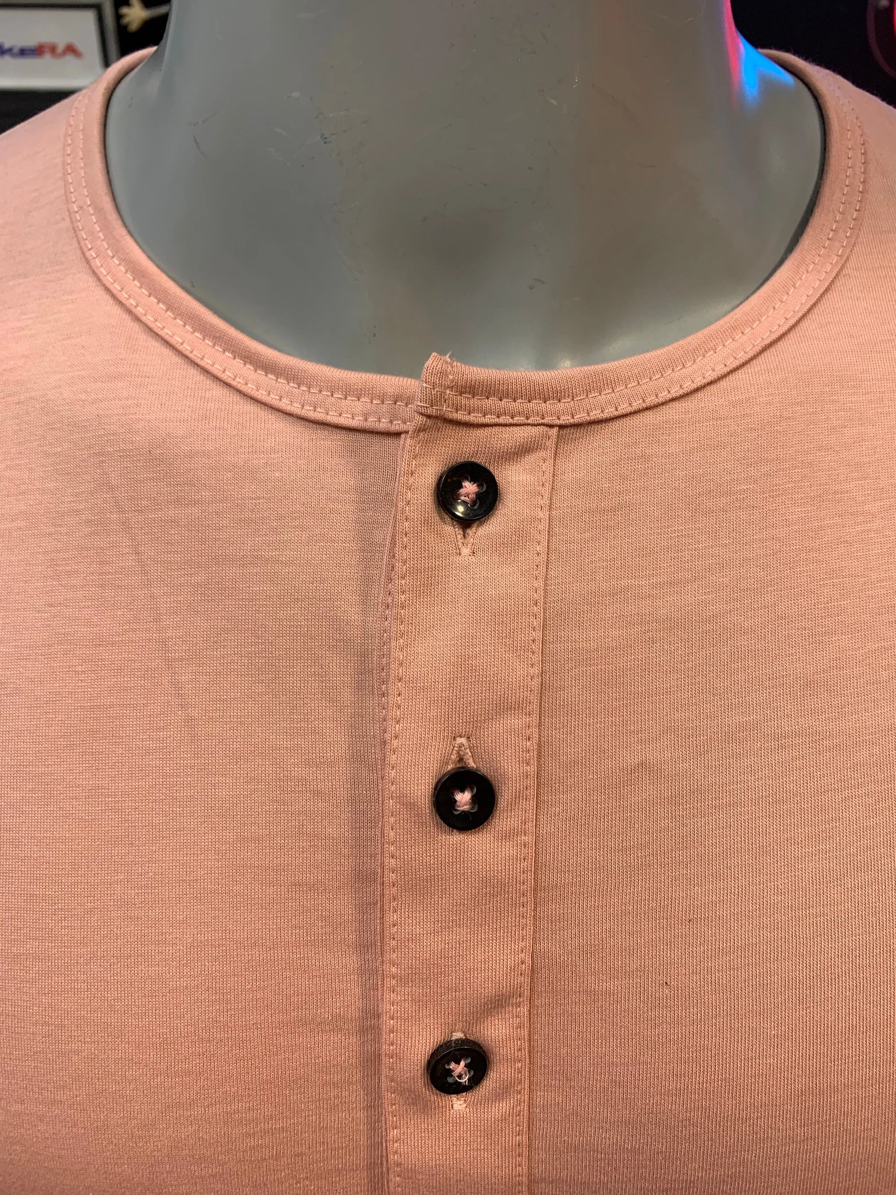 Pink Supima Cotton Henley