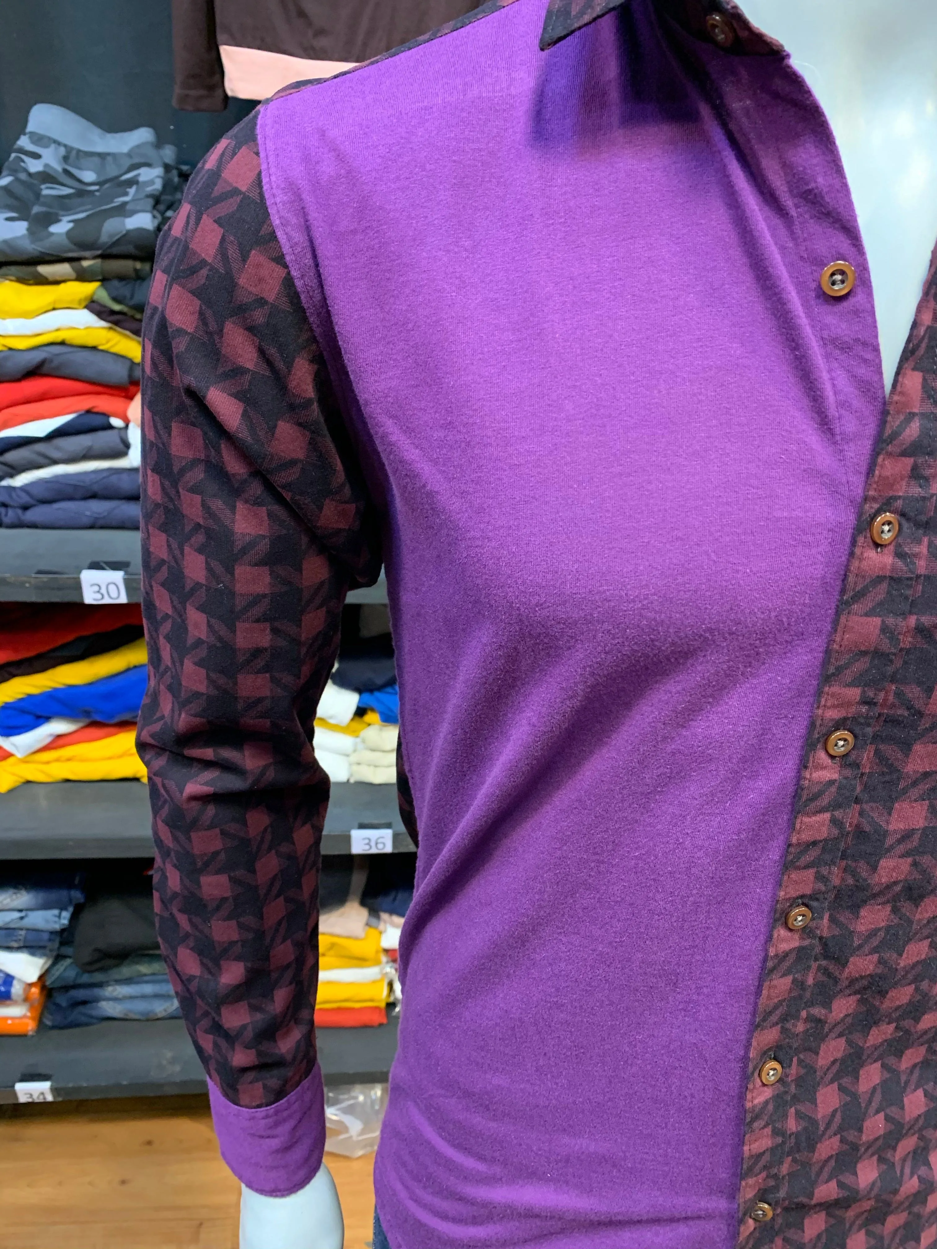 Purple Combination Checks with Plain Shirt