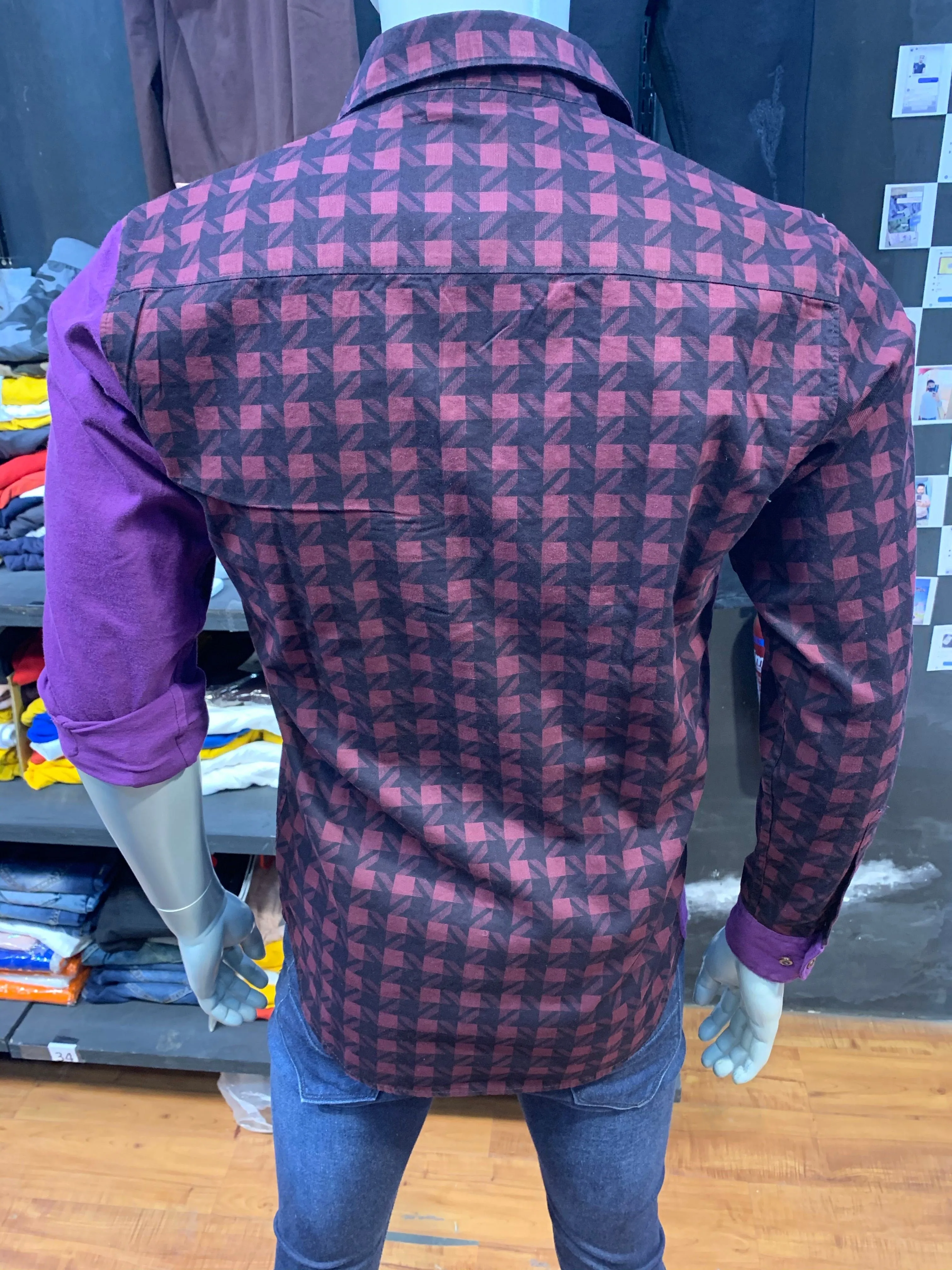 Purple Combination Checks with Plain Shirt