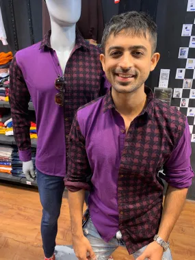 Purple Combination Checks with Plain Shirt