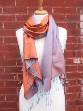 Purple-Red Two Tone Silk Scarf