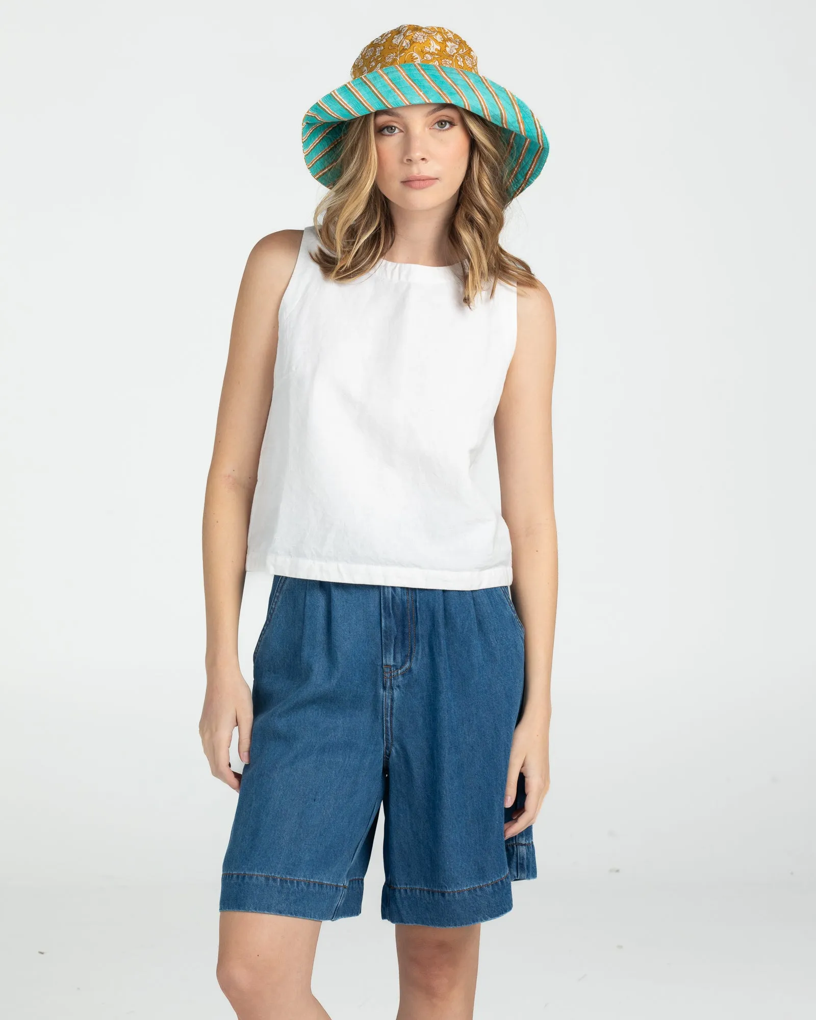 Reversible Wide Brim Bucket Hat - Tansy Zetta