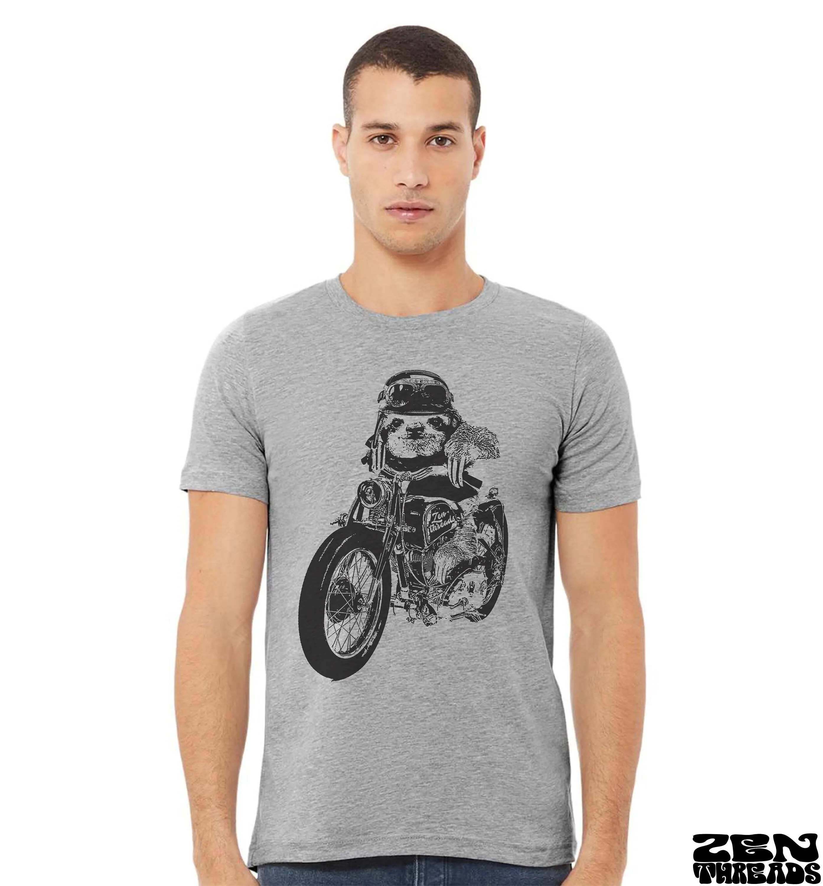 Sloth Cyclist Tee - Custom Color Printed Unisex T-Shirt Costa Rican Bike Motor