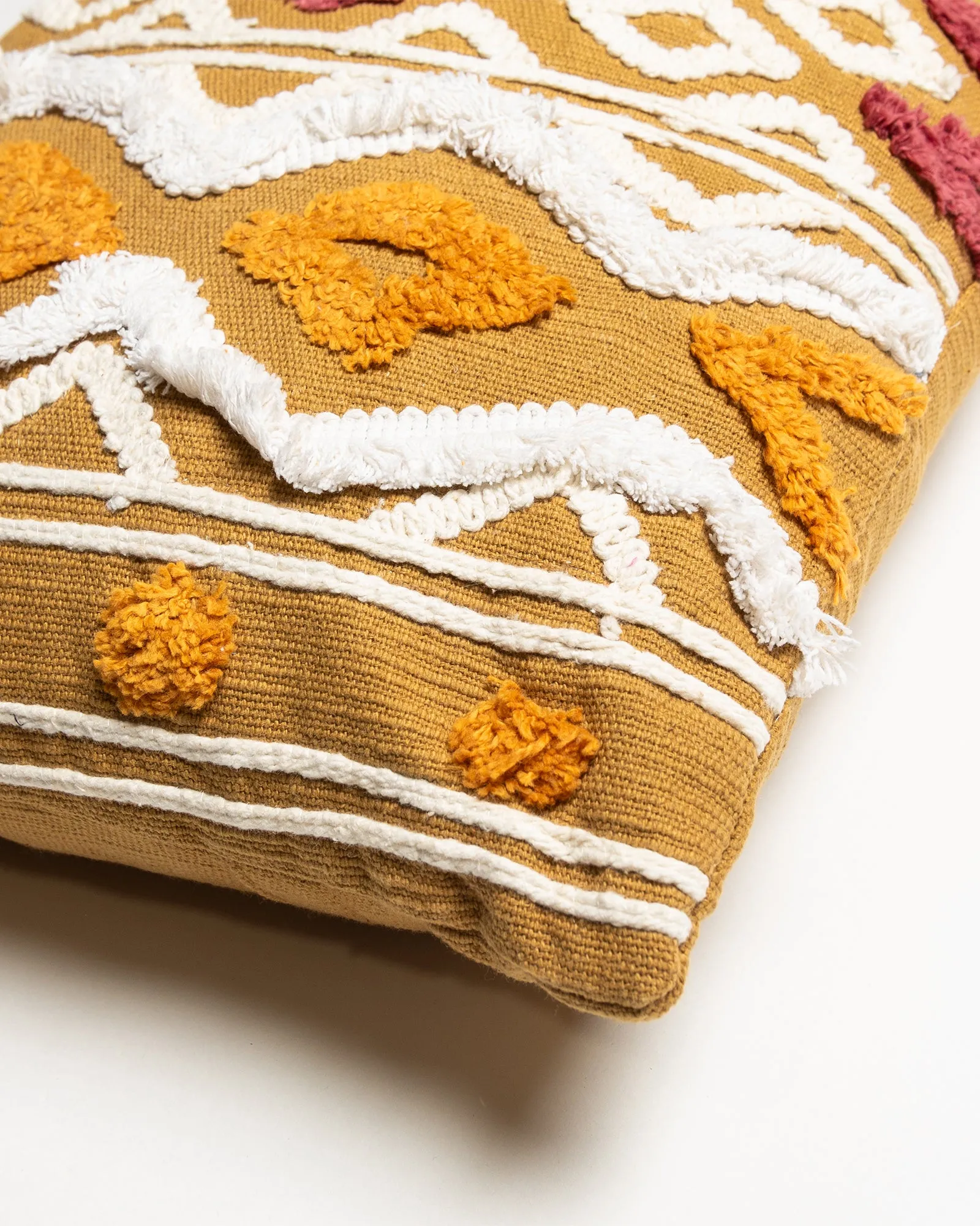 Tufted Geo Cushion - Mustard Multi