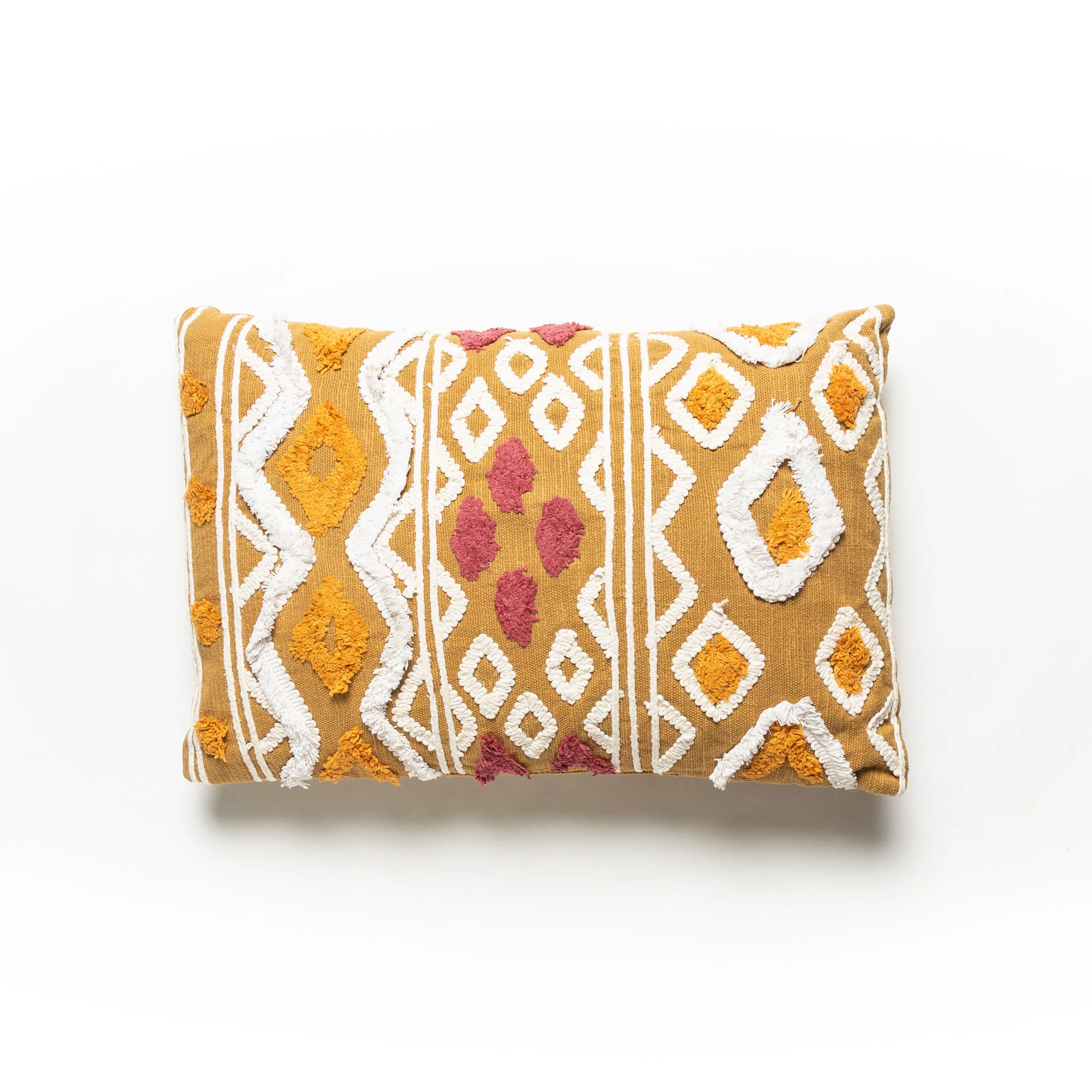 Tufted Geo Cushion - Mustard Multi