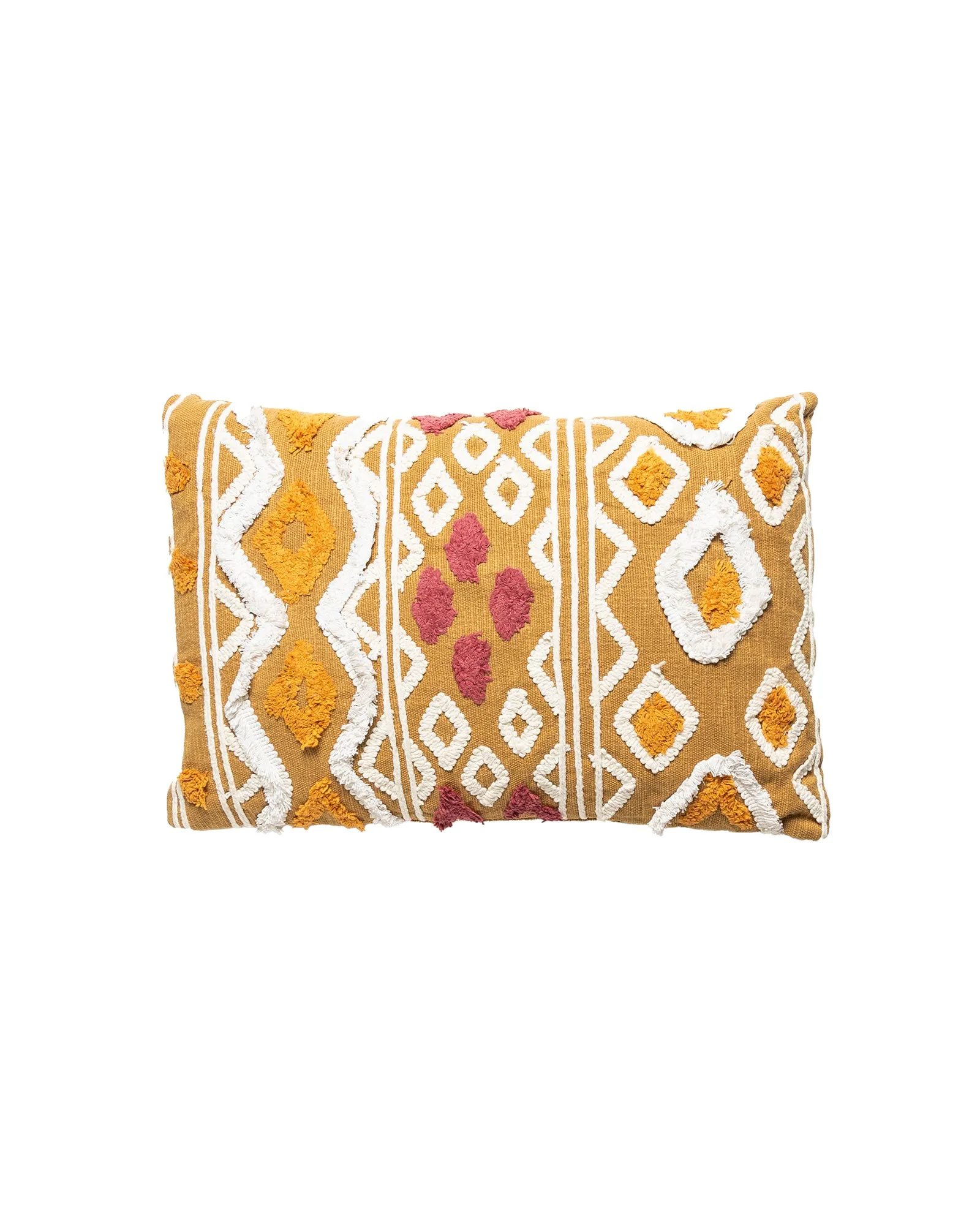 Tufted Geo Cushion - Mustard Multi