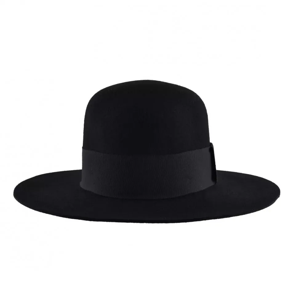 Wide Brim Black Bolero - with rounded crown