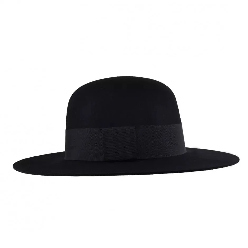 Wide Brim Black Bolero - with rounded crown