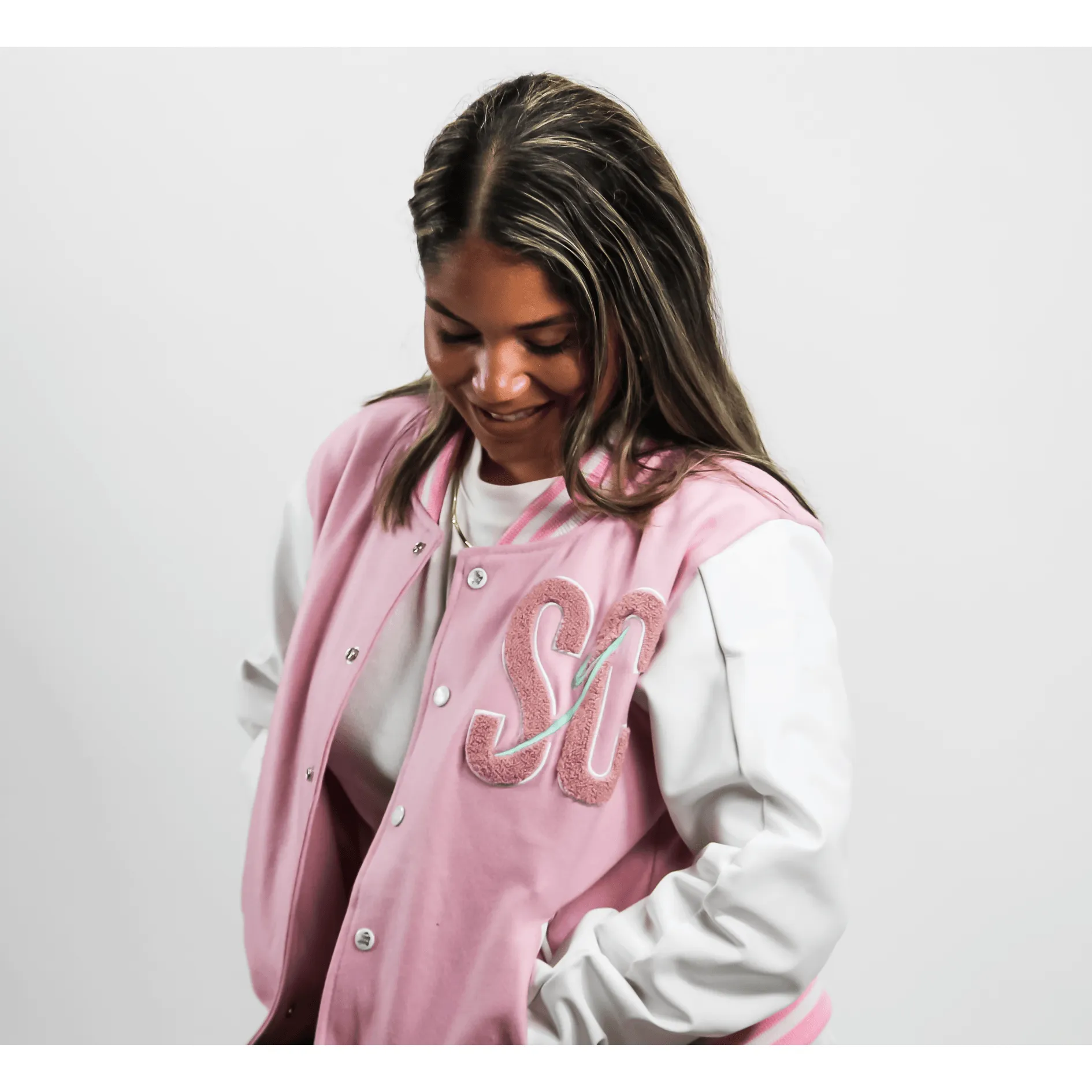 WOMEN VARISTY JACKET - "COTTON CANDY"