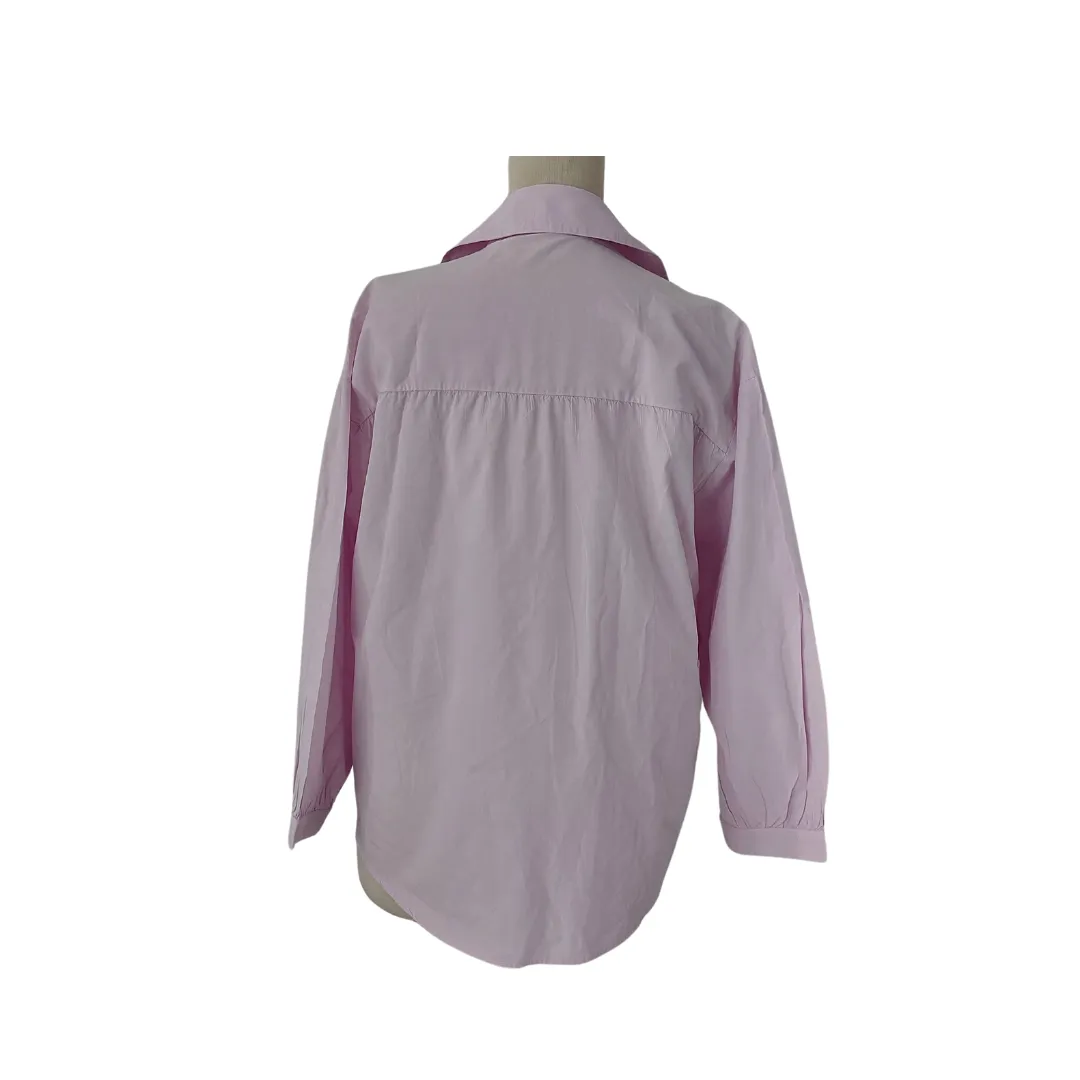 ZARA Light Purple Pearl Button Collared Shirt | Gently Used |